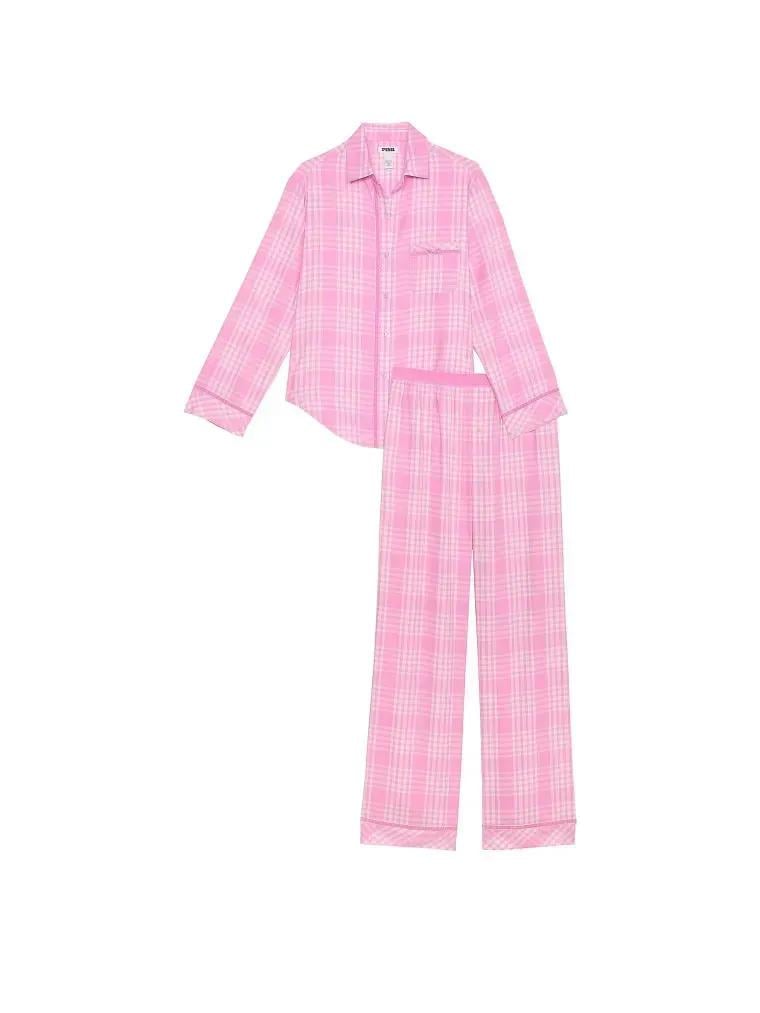 Піжама фланель сорочка/штани Victoria's Secret & PINK Long Pajama Set Regular XL Рожевий (2681262D) - фото 3 Піжама фланель сорочка/штани Victoria's Secret & PINK Long Pajama Set Regular XL Рожевий (2681262D) - фото 3