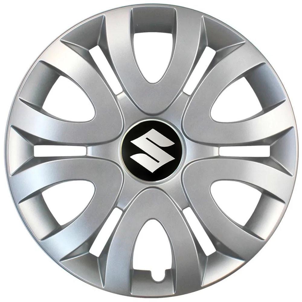 Колпаки SJS 330 с логотипом Suzuki R15 4 шт. Серебристый (2654558655)