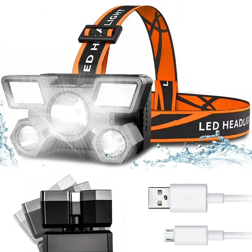 Фонарь налобный аккумуляторный с USB 5 диодов Smarter (234567567) - фото 2 Фонарь налобный аккумуляторный с USB 5 диодов Smarter (234567567) - фото 2