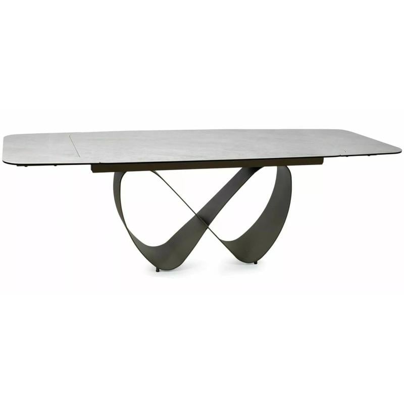 Обеденный стол раскладной Signal Infinity Ceramic 160-240х95 см Керамика Бежевый/Медный каркас (35001172)