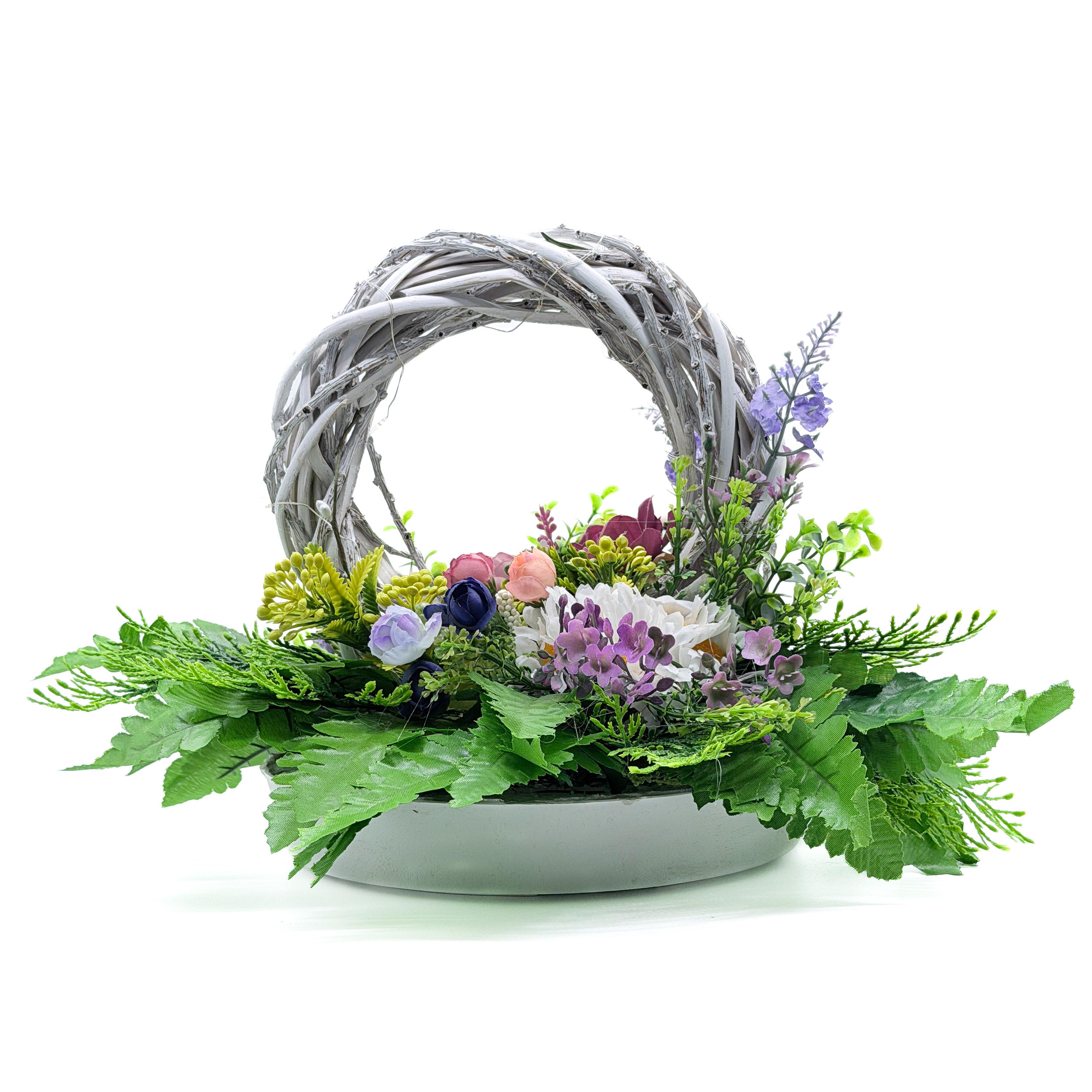 Композиция надгробная GALA DECOR из лозы и искусственных разноцветных цветов с лед подсветкой 20х25 см (ВЛ2025Л) Композиция надгробная GALA DECOR из лозы и искусственных разноцветных цветов с лед подсветкой 20х25 см (ВЛ2025Л)