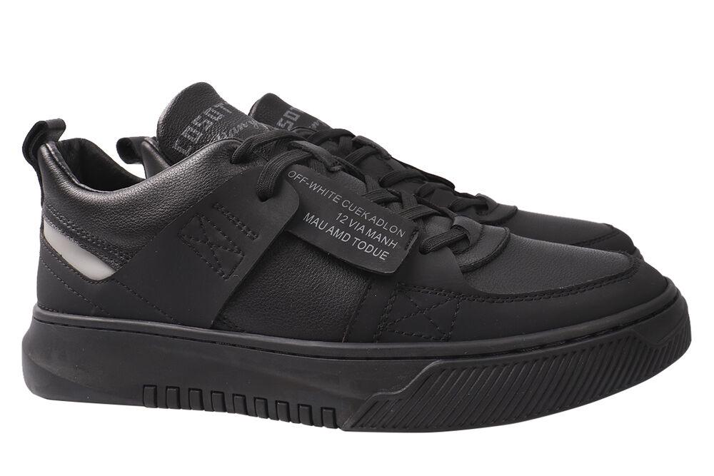 Туфли спорт мужские Cosottinni из кожи на низком ходу р. 45 Черный (311-20DTC)