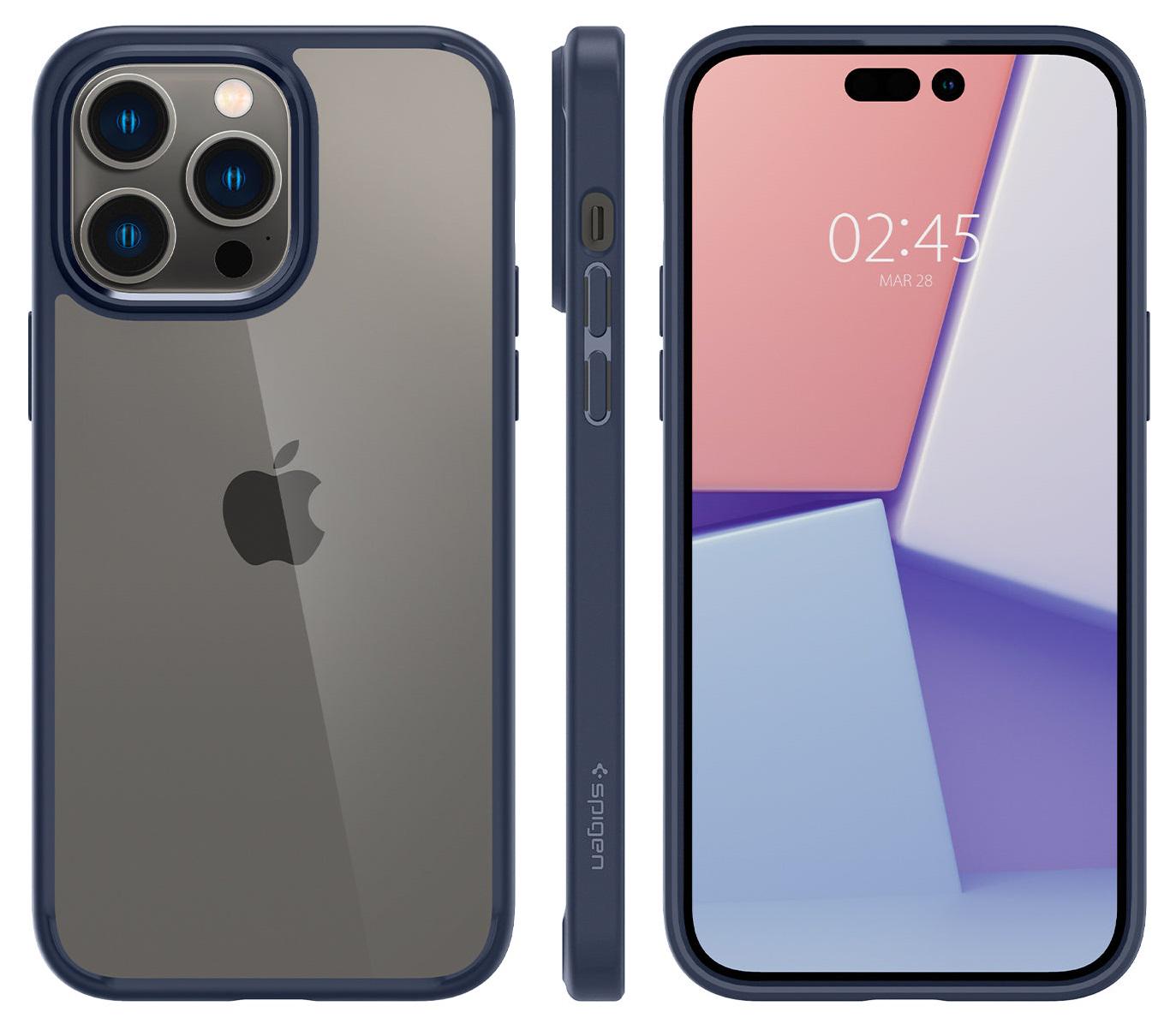 Чехол прозрачный противоударный Spigen Ultra Hybrid Crystal ACS04962 для Iphone 14 Pro (6.1") Navy Blue Чехол прозрачный противоударный Spigen Ultra Hybrid Crystal ACS04962 для Iphone 14 Pro (6.1") Navy Blue