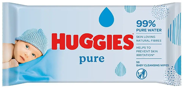 Вологі cepветки дитячі Huggies PURE 56 шт. (5029053550039)