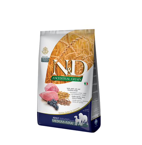 Корм низкозерновой для собак средних и больших пород Фарма N&D LG Lamb/Blueberry Med/Maxi 2,5 кг (8010276036278)
