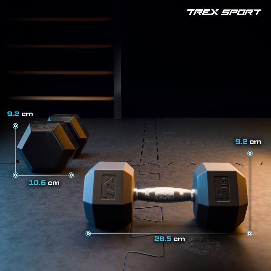 Гантеля шестигранная прорезиненная TREX Sport TX-050RD 5 кг (5187) - фото 2 Гантеля шестигранная прорезиненная TREX Sport TX-050RD 5 кг (5187) - фото 2