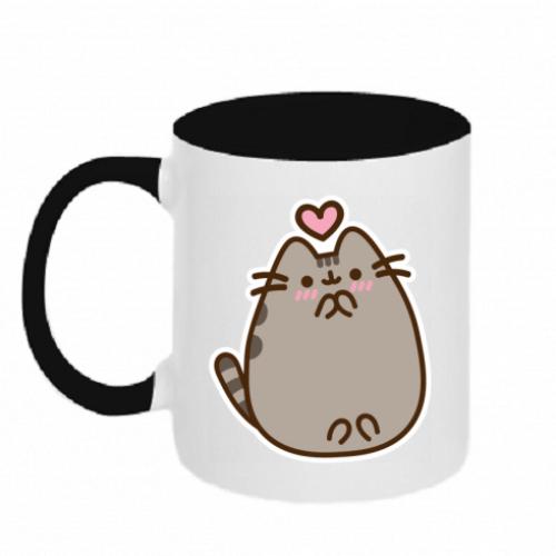 Чашка двухцветная Love Pusheen 320 мл (14316968-17-186691)
