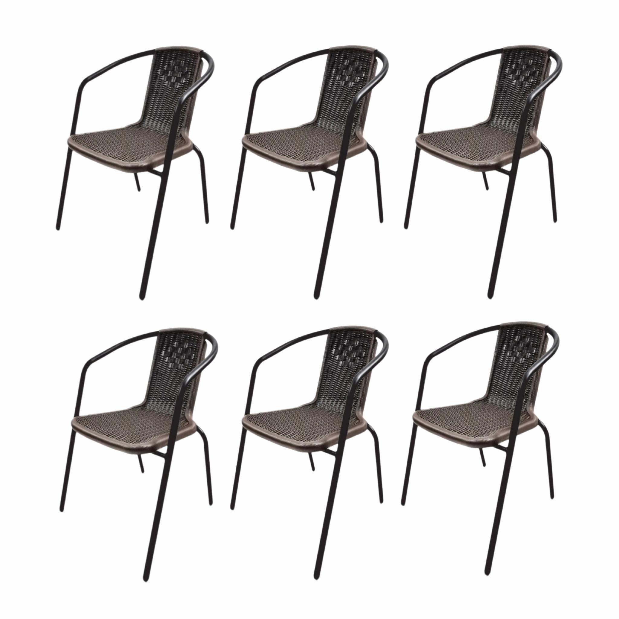 Комплект кресел садовых 4Points Prato из искусственного ротанга 6 шт. Коричневый