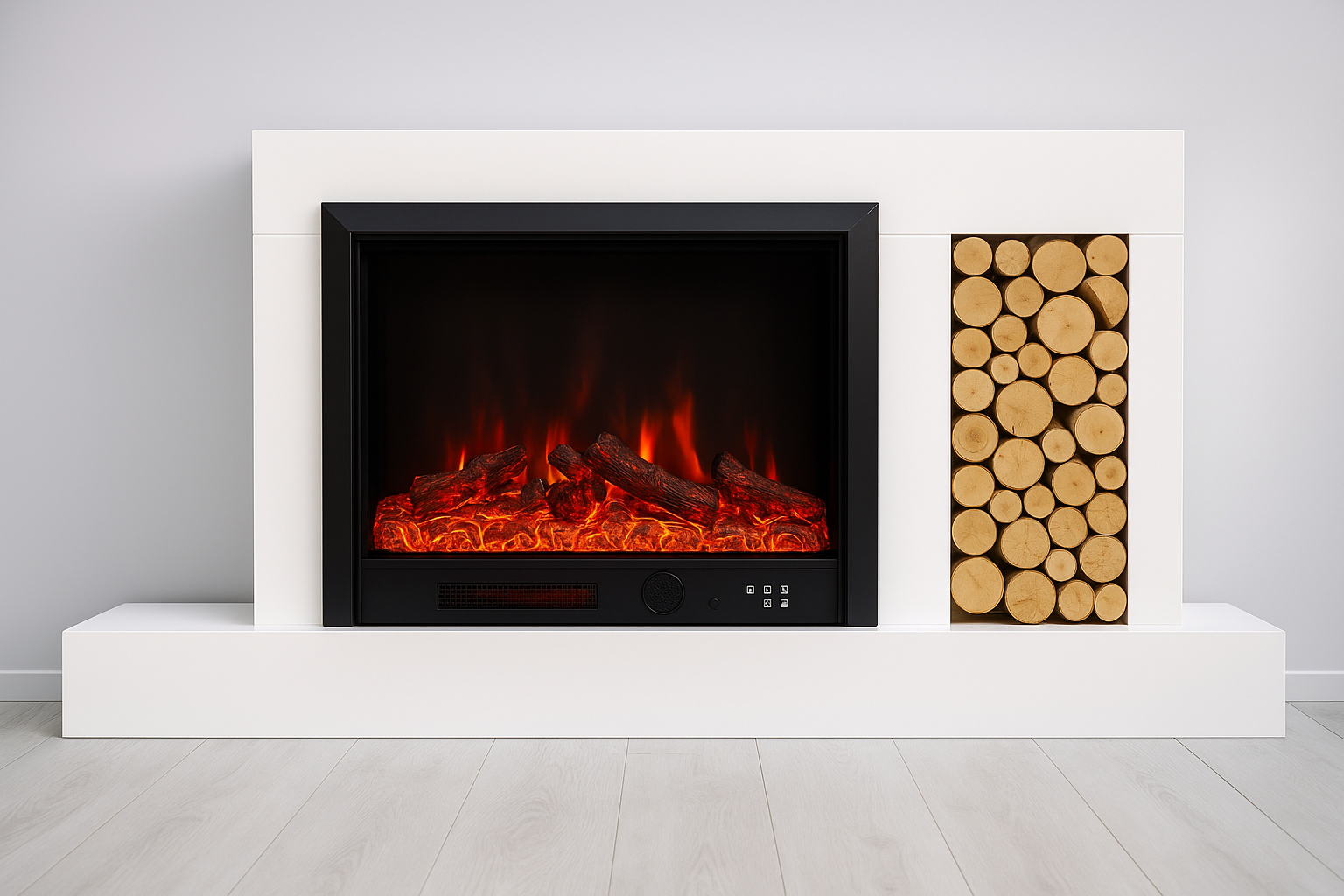 Електричний камін Novela 1500 Вт Bluetooth звук потріскування дров White (10080111)