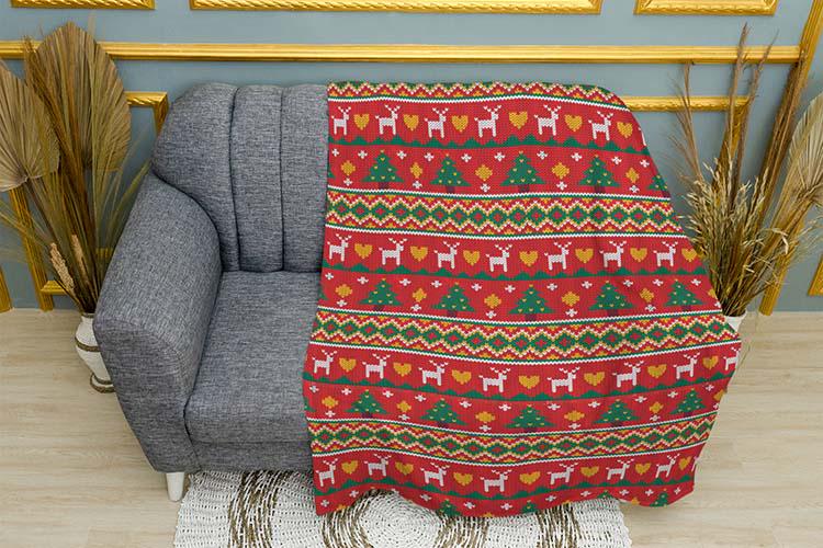 Плед плюшевый Олени Рождественское Чудо однослойный 135х150 см (114603)