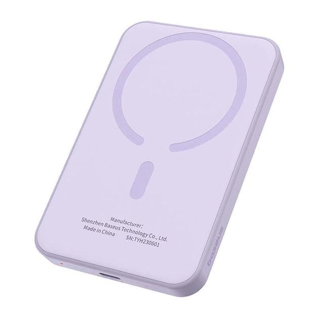 Повербанк Baseus Magnetic Mini 5000 mAh 20 W 2в1 QC3.0+PD3.0 з бездротовою зарядкою Qi 15 W Purple (P10022107513-00) - фото 1