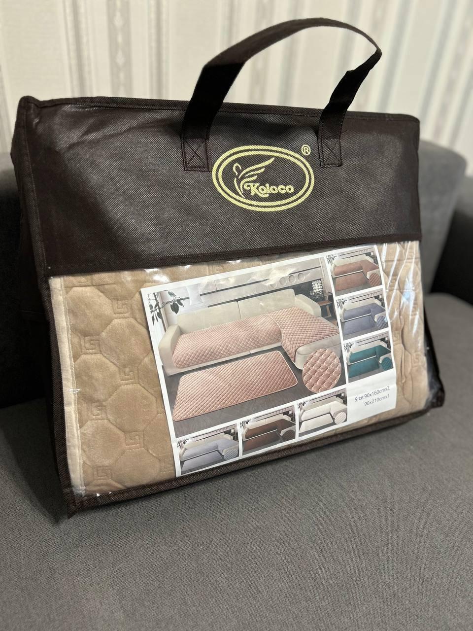 Накидки на диван та крісла велюрові Бежевий (П4К-1102) - фото 7 Накидки на диван та крісла велюрові Бежевий (П4К-1102) - фото 7