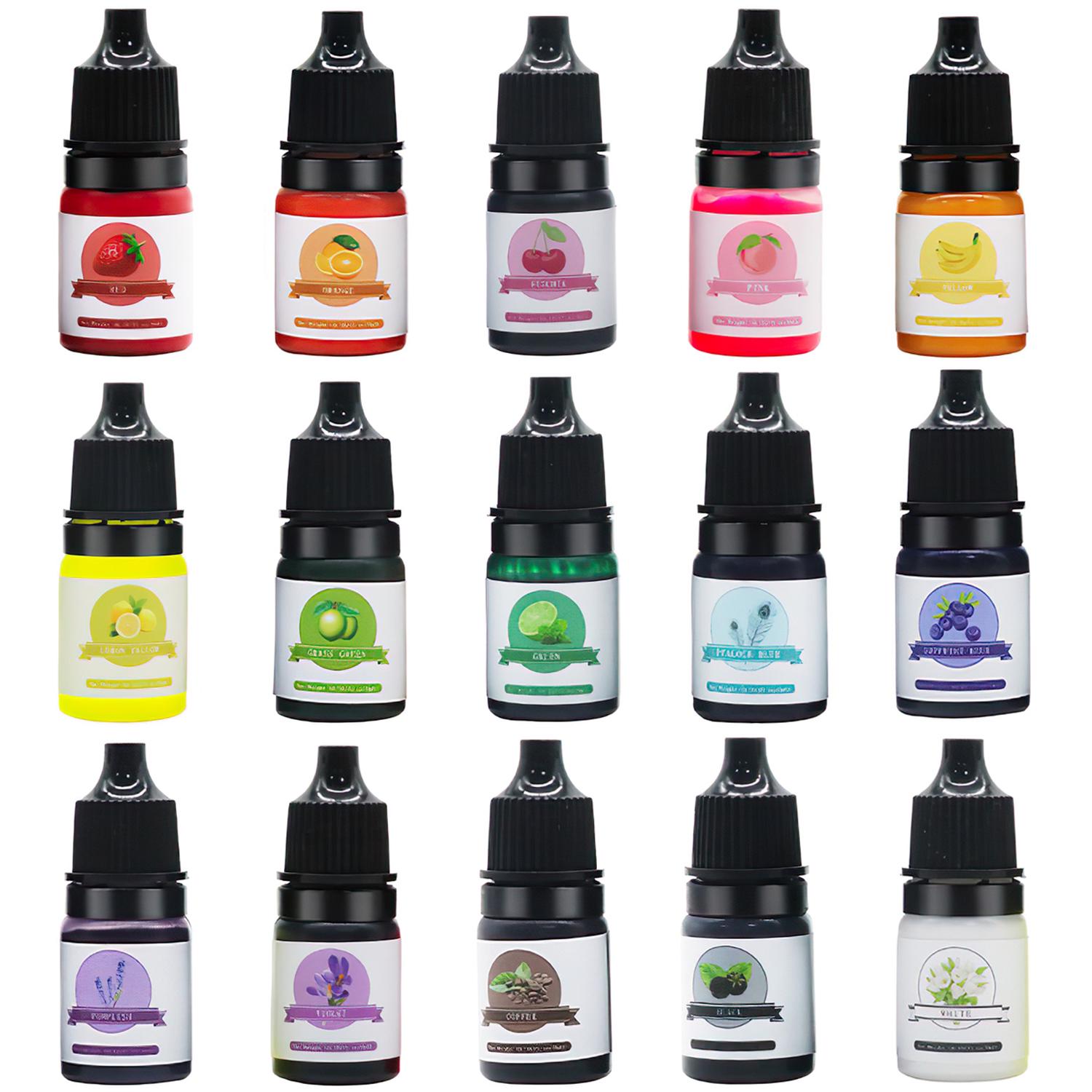 Красители для эпоксидной смолы светопрозрачные жидкие 15 шт. по 5 мл