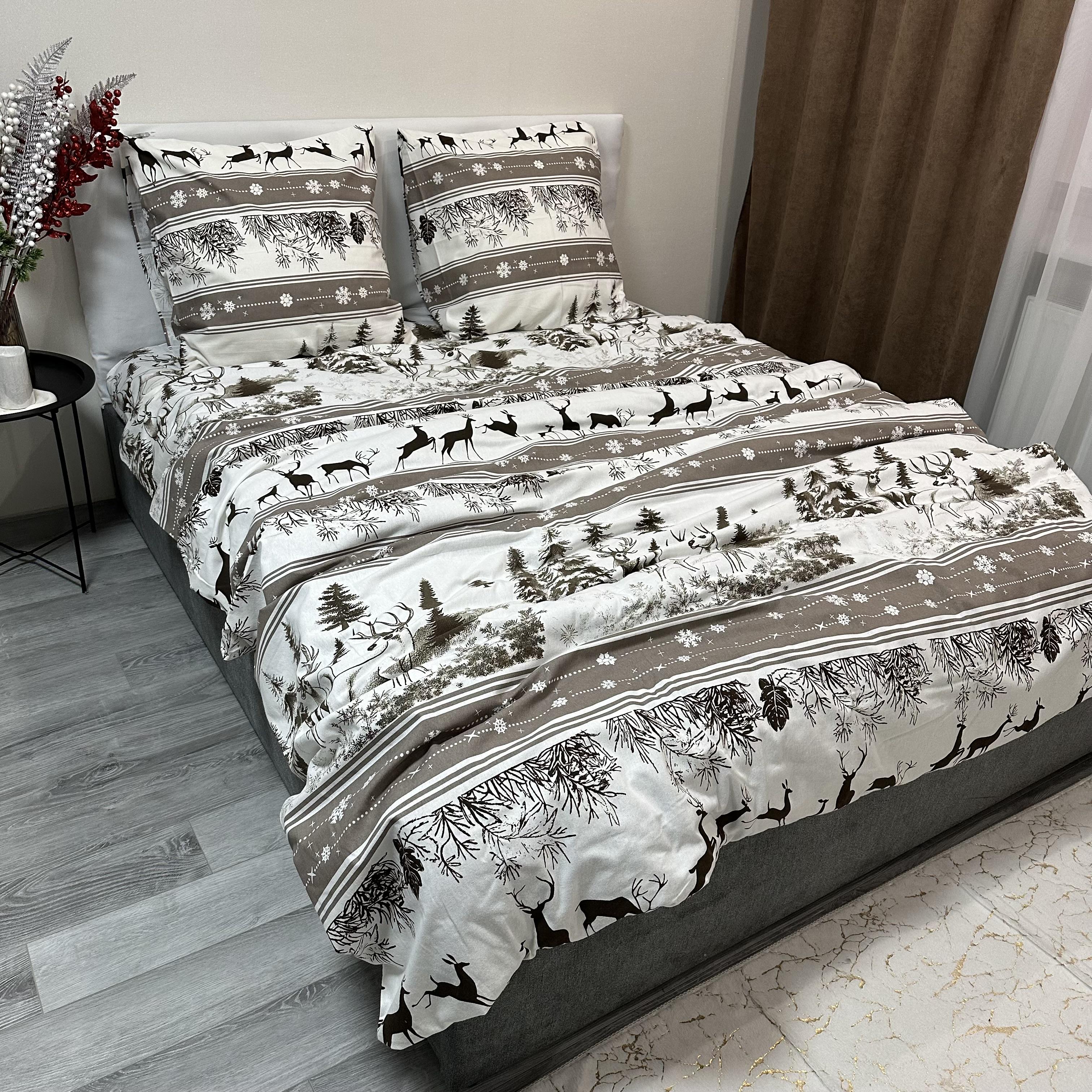 Комплект постільної білизни байкова Зимовий півтораспальний Сірий (байка 1-1) - фото 7 Комплект постільної білизни байкова Зимовий півтораспальний Сірий (байка 1-1) - фото 7