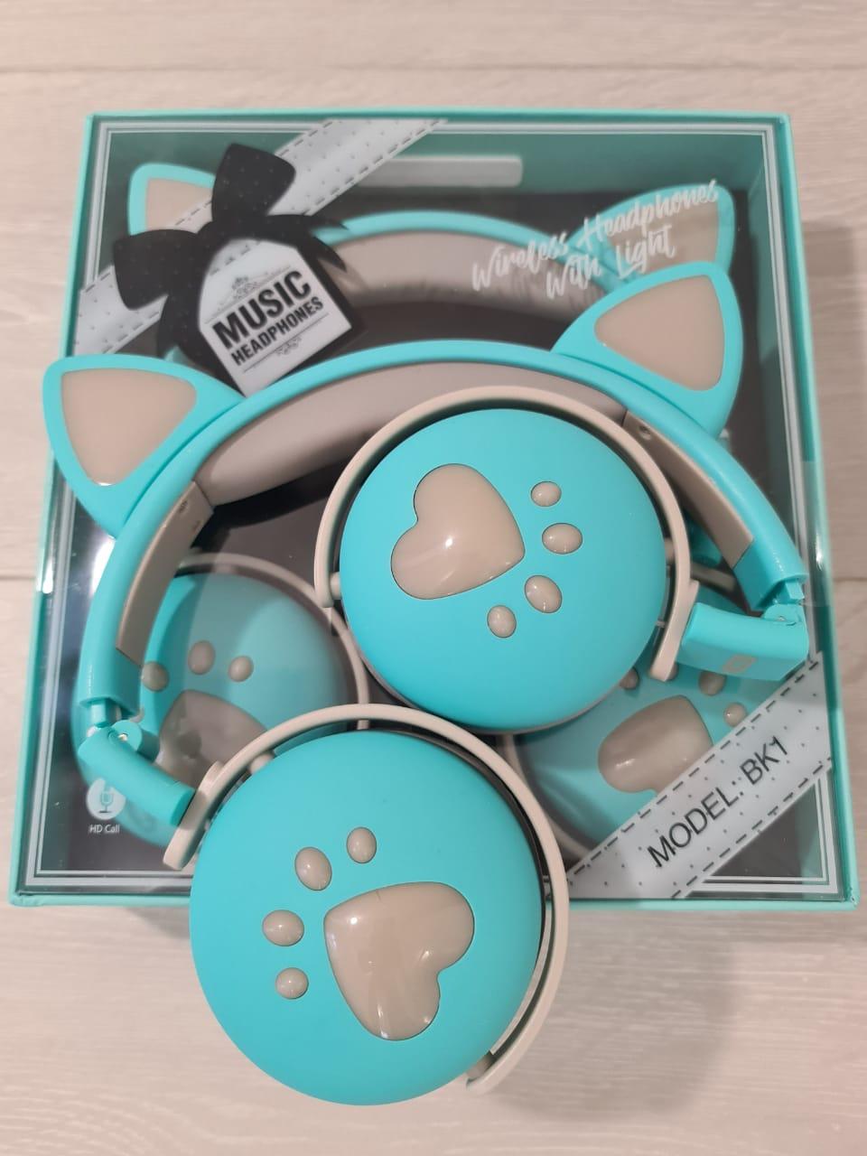 Наушники беспроводные детские CAT ВК-1 LED Мятно-зеленый (26389244) - фото 7