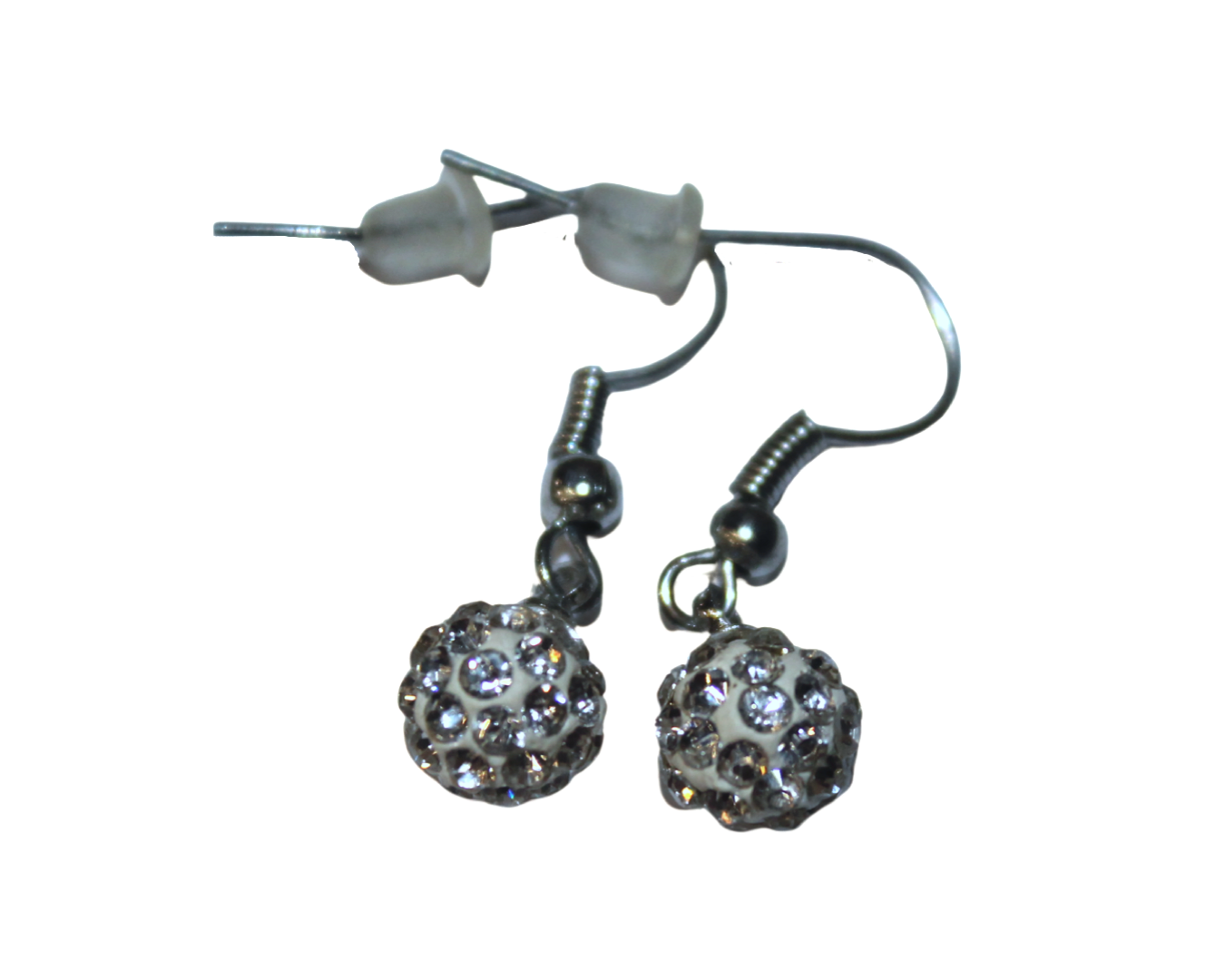 Сережки зі стразами Шамбала 2 шт.7 мм Білий Сережки зі стразами Шамбала 2 шт.7 мм Білий