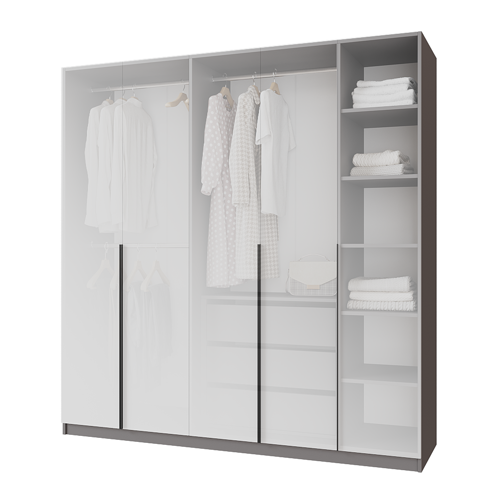 Шафа розпашна з тумбою Меблітренд Чиназес ЧиТ-2000 2000х500х2050 мм Графітовий/Білий (27286699) - фото 3 Шафа розпашна з тумбою Меблітренд Чиназес ЧиТ-2000 2000х500х2050 мм Графітовий/Білий (27286699) - фото 3