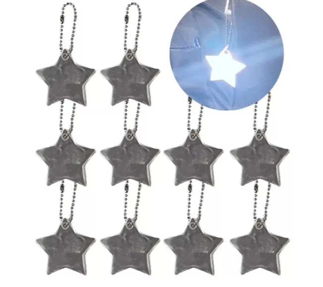 Брелоки на сумку світловідбиваючі 10 шт. 55 мм Сірий (34081) - фото 2 Брелоки на сумку світловідбиваючі 10 шт. 55 мм Сірий (34081) - фото 2