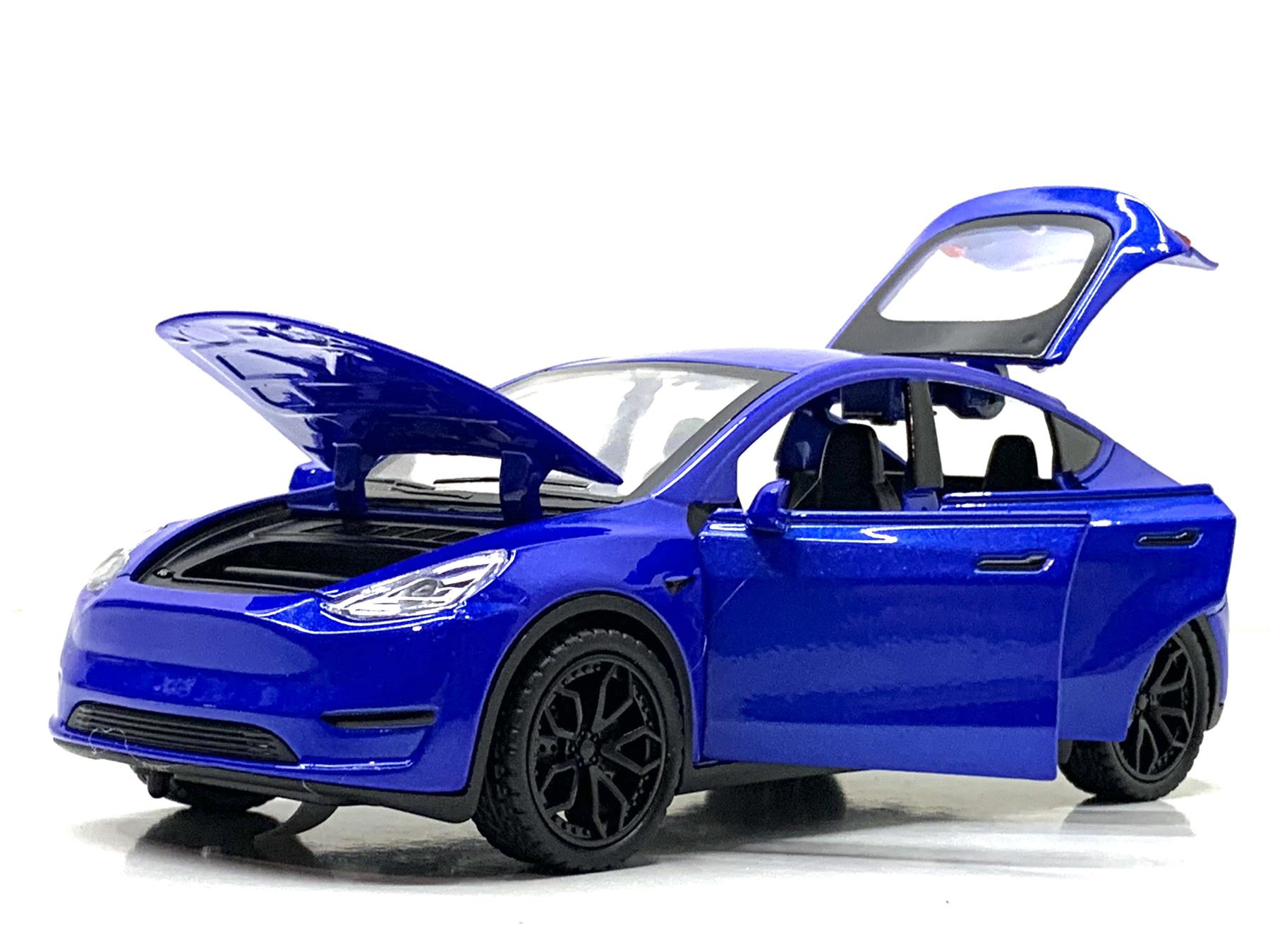 Машина АвтоСвіт Tesla Model Y інерційна відкриваються двері/капот/багажник 16 см Синій (AP-1968) - фото 9