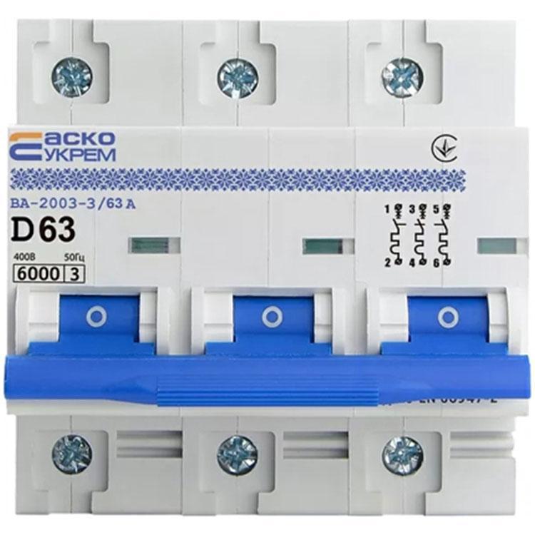 Автоматический выключатель АСКО-УКРЕМ ВА-2003 63А 3 полюса (2348859771)