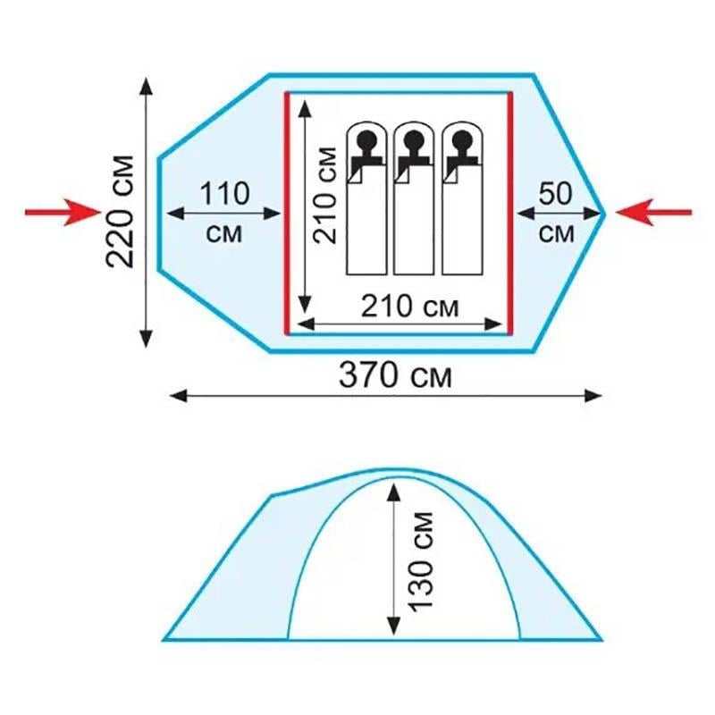 Палатка трехместная Tramp Stalker 3 v2 (TRT-076) - фото 2