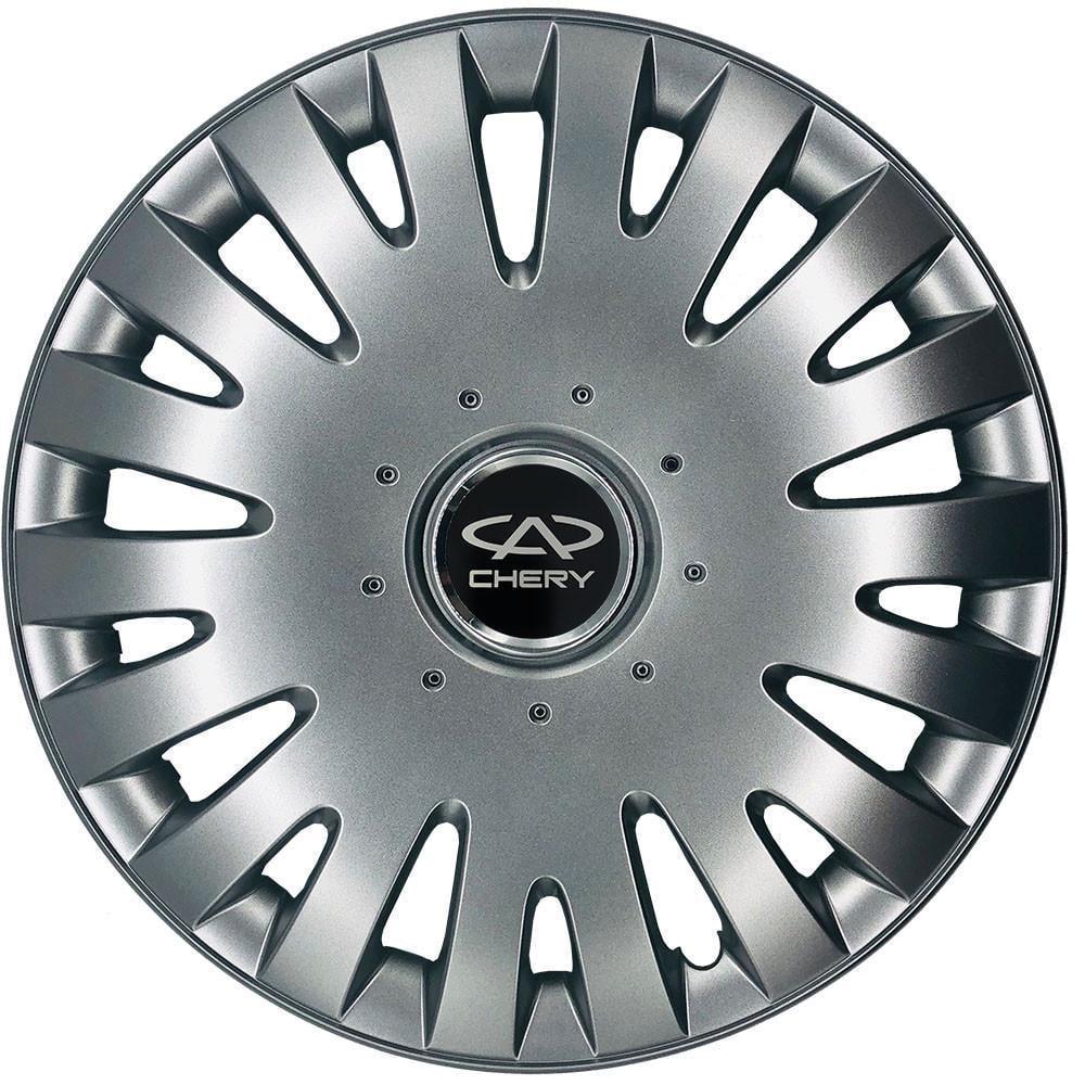 Колпаки SJS 306 с логотипом Chery R15 4 шт. Серебряный (2654557653)