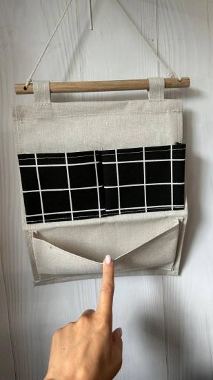 Органайзер подвесной двухъярусный настенный 30x25 см Черный (128191) - фото 2