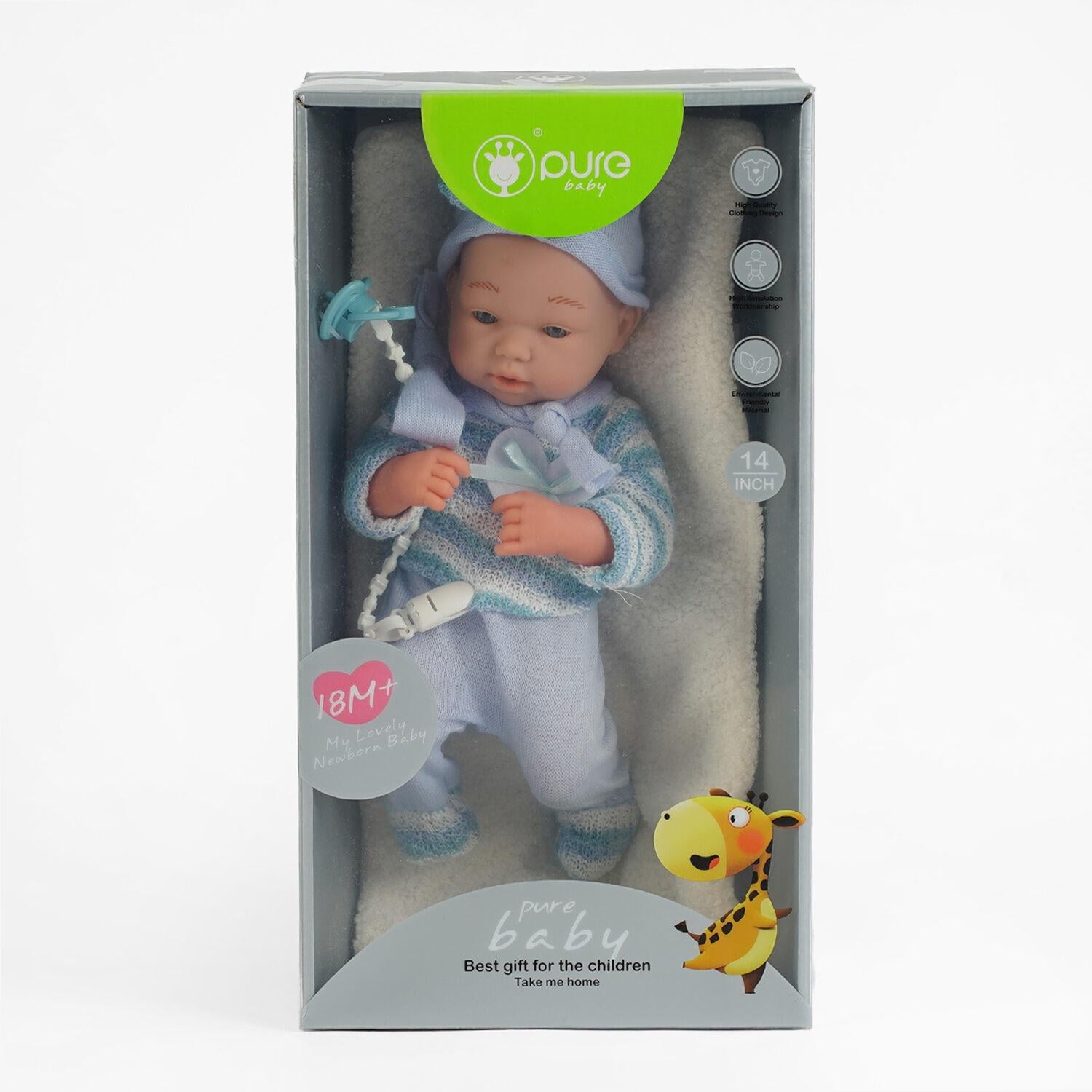 Пупс резиновый Pure Baby одеяло/пустышка 33 см Разноцветный (147487)