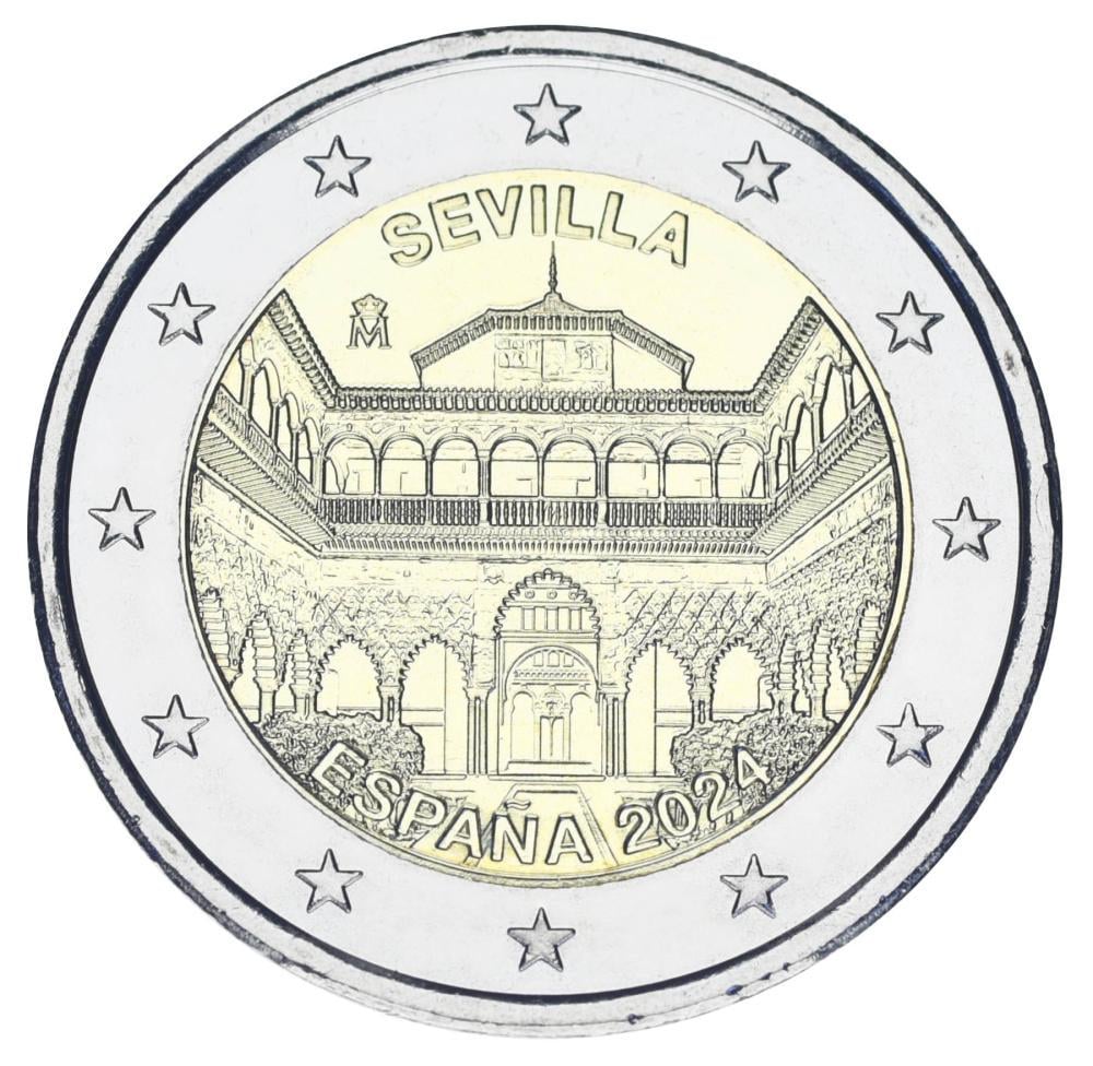 Коллекционная монета Испания 2 евро 2024 Биметалл UNC Севилья Севильский собор (М19526)