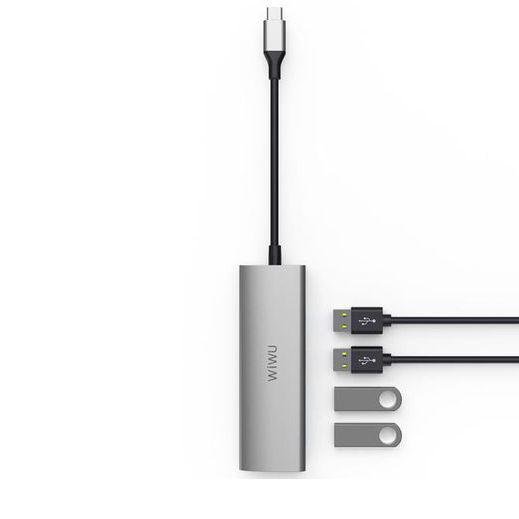 USB-хаб WIWU Alpha A440 Gray - фото 3