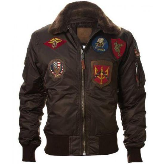 Бомбер Top Gun B-15 with patches 5XL Brown (TGJ1542PBR5XL)