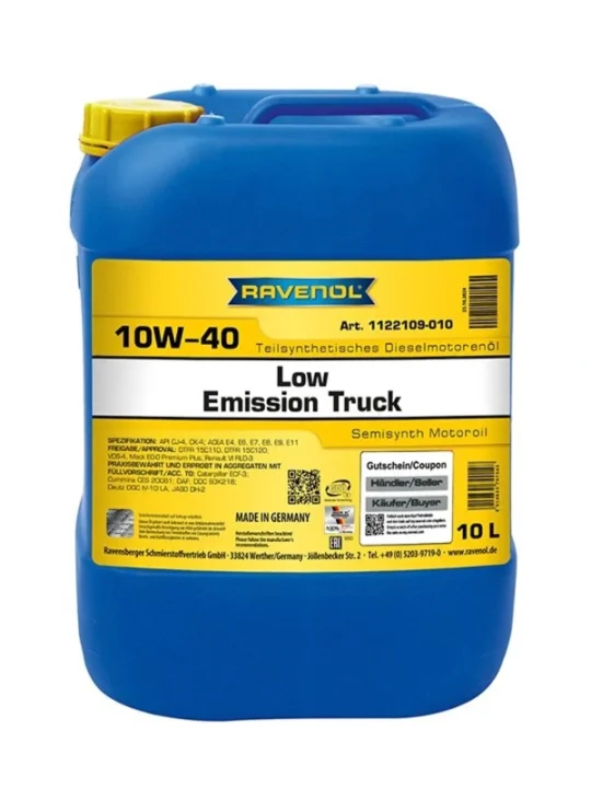 Моторное масло RAVENOL Low Emission Truck 10W-40 10 л (1122109010) Моторное масло RAVENOL Low Emission Truck 10W-40 10 л (1122109010)