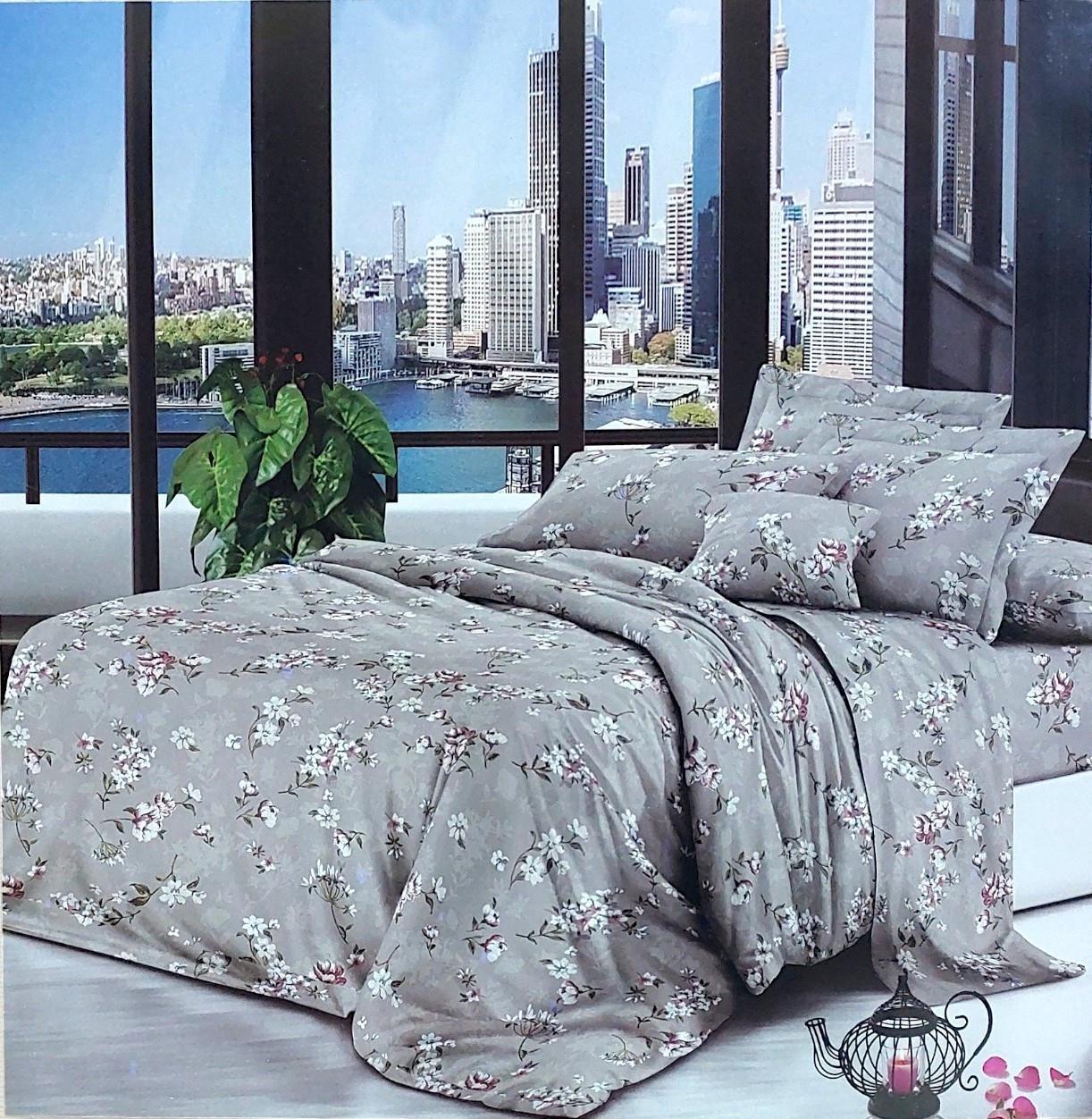 Комплект постільної білизни з бязі см-01 євро 200х220 см (6979) - фото 1