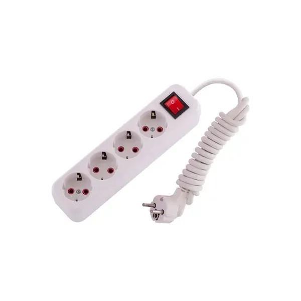 Подовжувач чотиримісний Lezard Lila побутовий з/з з вимикачем 2 м (720-0402-402)