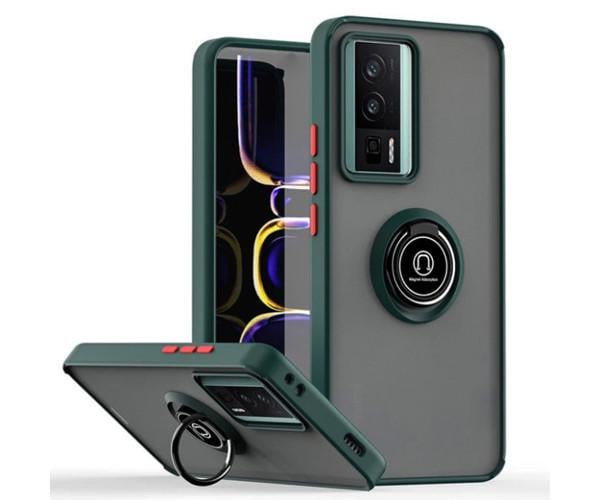 Чехол-накладка TPU Color Matte Ring для Xiaomi Poco F5 Pro / Redmi K60 Зелёный