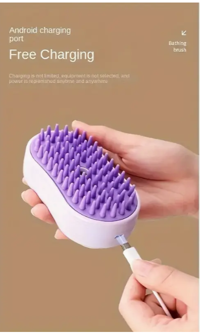 Щітка для домашніх тварин парова 3в1 USB перезаряджається складна з розпиленням (2004) - фото 4 Щітка для домашніх тварин парова 3в1 USB перезаряджається складна з розпиленням (2004) - фото 4
