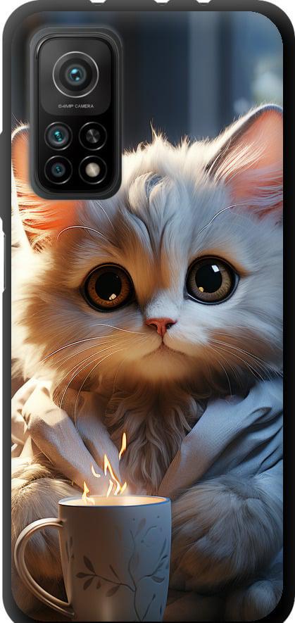 Чехол на Xiaomi Mi 10T White cat (5646b-2096-42517)