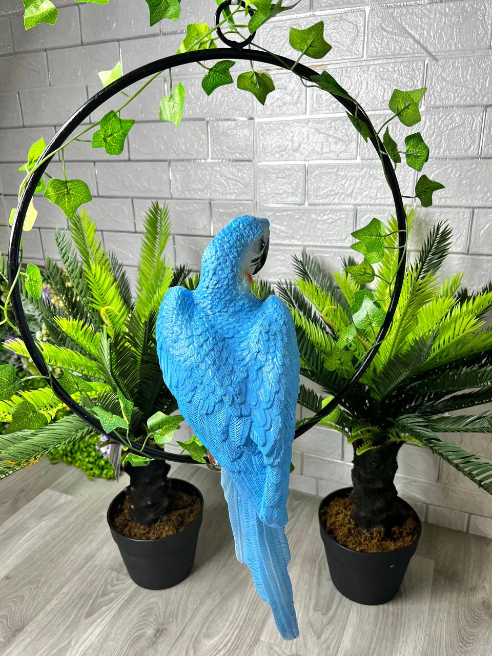 Садова фігура Папуга Ара в кільці 57 см Блакитно-жовтий (29614596) - фото 3 Садова фігура Папуга Ара в кільці 57 см Блакитно-жовтий (29614596) - фото 3