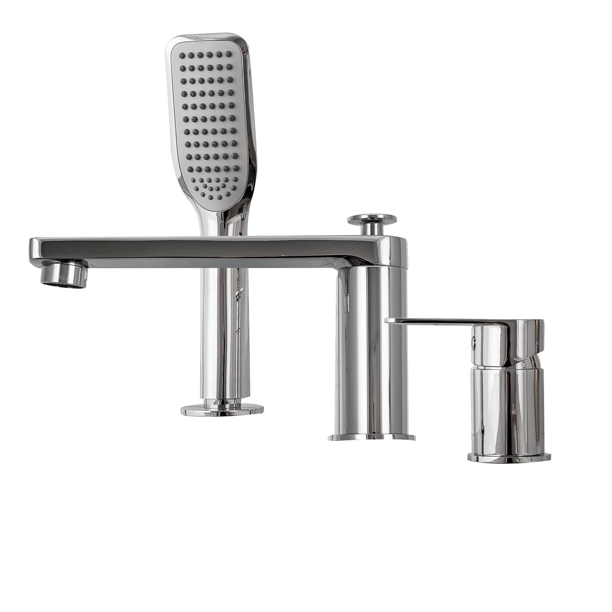 Змішувач на борт ванни TOPAZ BARTS-TB 07111-H36 000015836 на три отвори Хром (108083)