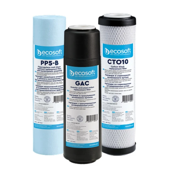 Комплект картриджів Ecosoft 1-2-3 для фільтрів зворотного осмосу (CHV3ECO)