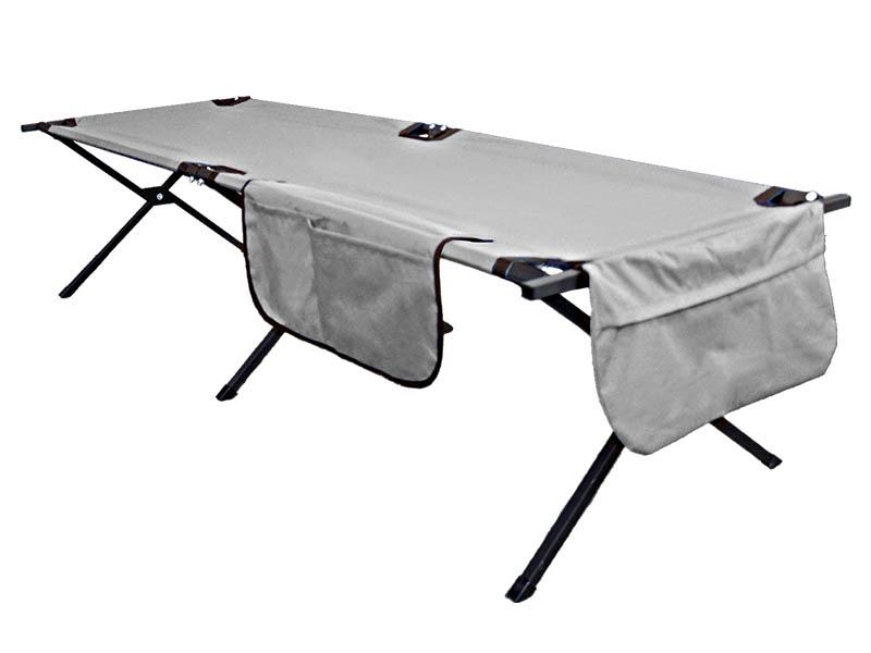 Раскладная раскладушка Kompred OL642/2 с чехлом и карманами Серый - фото 4