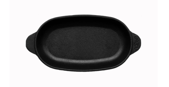 Сковорода чавунна Brizoll порційна овальна HoReCa з дерев'яною овальною підставкою 180х100 мм (H1810-D) - фото 3 Сковорода чавунна Brizoll порційна овальна HoReCa з дерев'яною овальною підставкою 180х100 мм (H1810-D) - фото 3