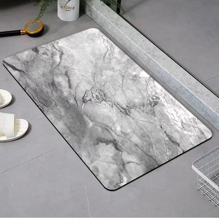 Коврик антискользящий Marmur диатомитовый 80х50 см Серо-белый (KD013Marmur8050) Коврик антискользящий Marmur диатомитовый 80х50 см Серо-белый (KD013Marmur8050)