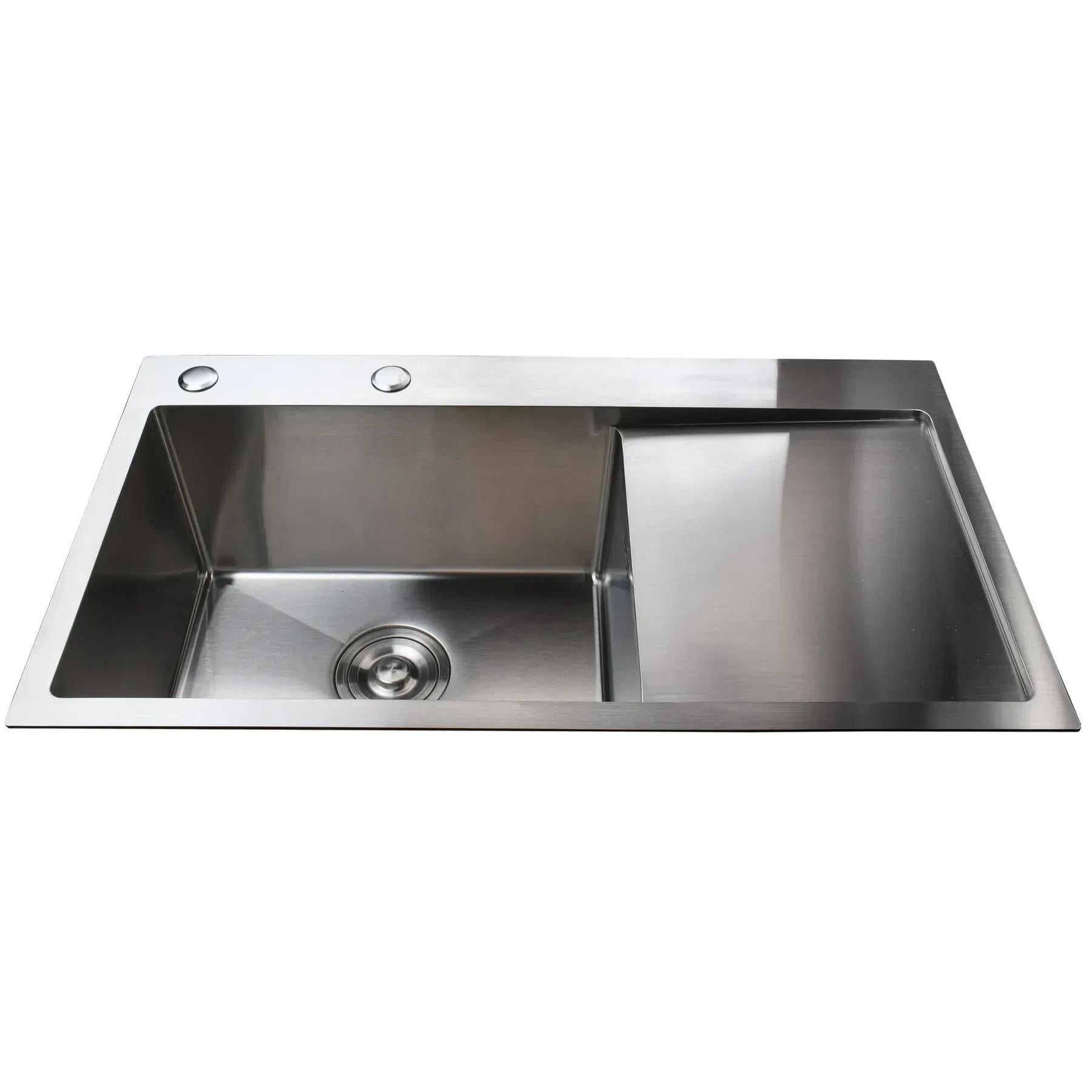 Мийка кухонна Mira 7843HS 3 мм 780х430 мм з крилом і дозатором Сатин (32099)