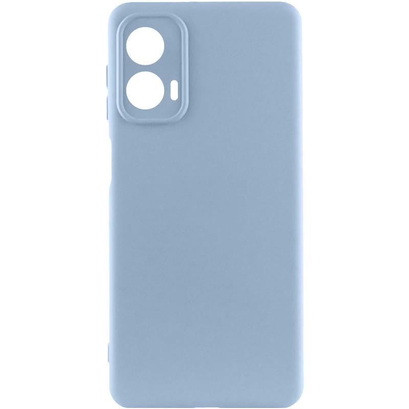 Противоударный чехол TPU GETMAN Liquid Silk Full Camera для Motorola Moto G24 Голубой / Lilac Blue