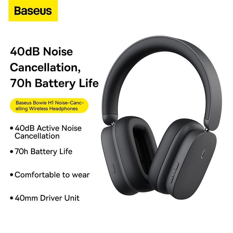 Наушники Baseus Bowie Noise-Cancelling Wireless Headphones H1 Grey (NGTW230002) - фото 7