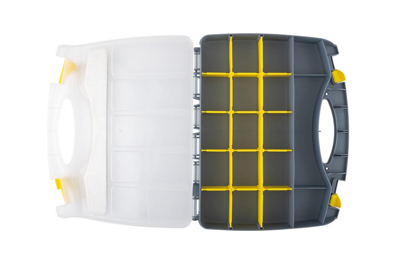 Органайзер двосторонній з ручкою 15" 370х300х80 мм 15 секцій/10 лотків - фото 10