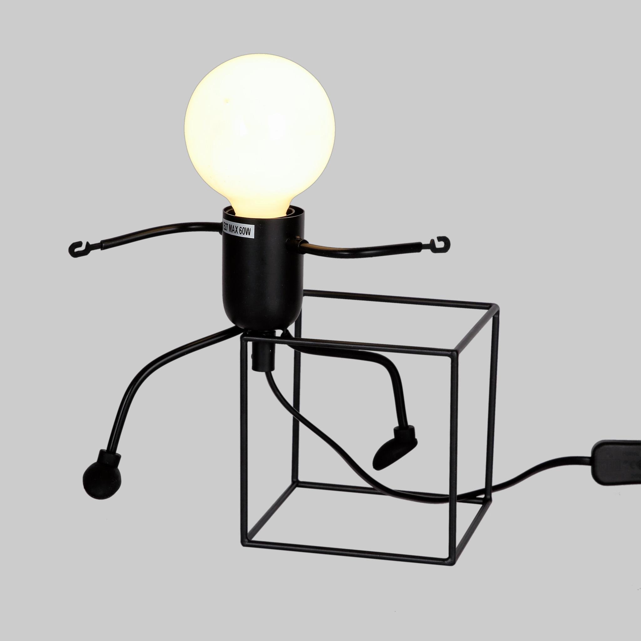 Лампа настільна Human у вигляді чоловічка на кубі Чорний