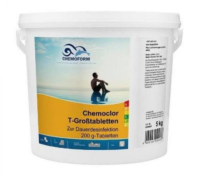 Химическое средство для бассейнов Chemochlor-T-Großtabletten Хлор длительный для обеззараживания воды в таблетках 5 кг (31504695)
