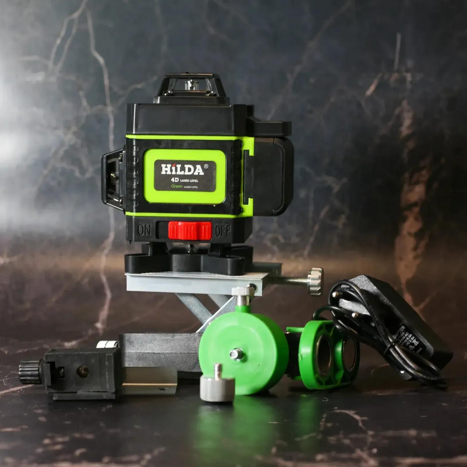 Лазерный уровень нивелир HILDA 4D Plus Full+LED с зеленым лучом на 16 линий 360 градусов - фото 10 Лазерный уровень нивелир HILDA 4D Plus Full+LED с зеленым лучом на 16 линий 360 градусов - фото 10